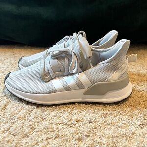 Adidas Light Gray and White Running Shoes